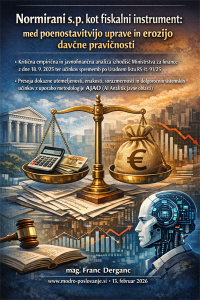 Normirani s.p. kot fiskalni instrument: med poenostavitvijo uprave in erozijo davčne pravičnosti